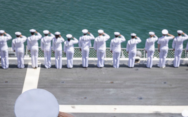 U.S. Marines, Sailors man the rails at Joint Base Pearl Harbor-Hickam