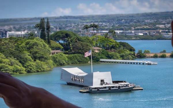 U.S. Marines, Sailors man the rails at Joint Base Pearl Harbor-Hickam