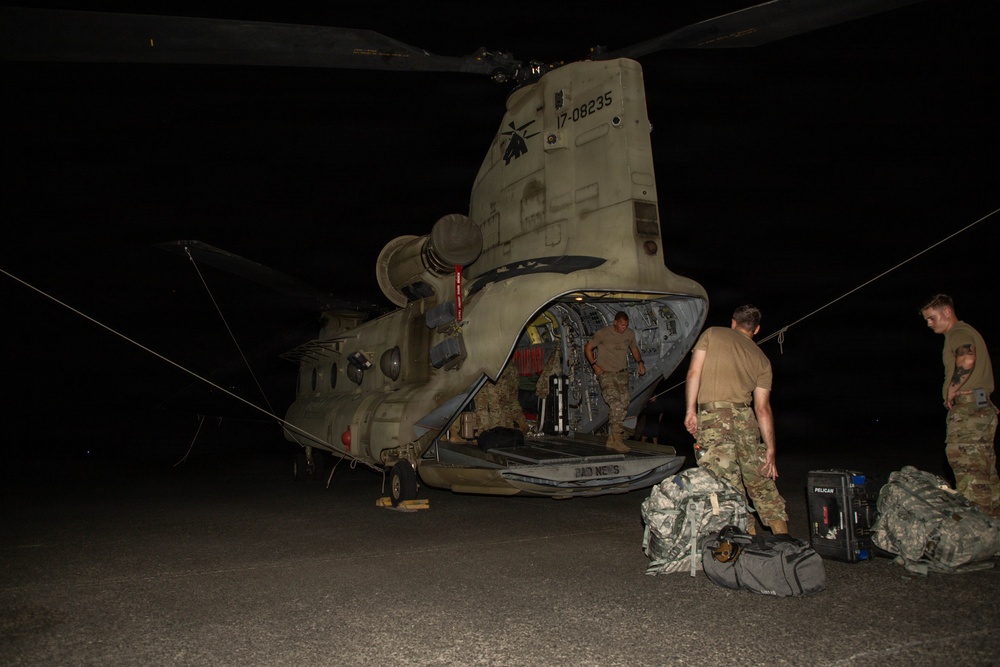 1-228th Aviation Regiment and 612th Air Base Squadron, arrive in Panama City, Panama, in preparation to render aid to Venezuela