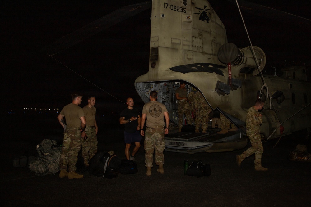 1-228th Aviation Regiment and 612th Air Base Squadron, arrive in Panama City, Panama, in preparation to render aid to Venezuela