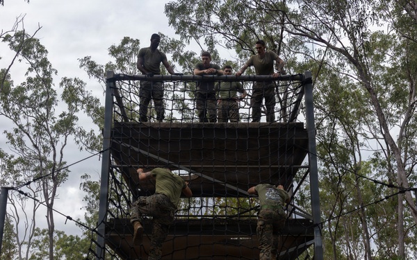 MRF-D Marines, Sailors, ADF soldiers hold Navy Corpsman Birthday obstacle course, cake-cutting ceremony