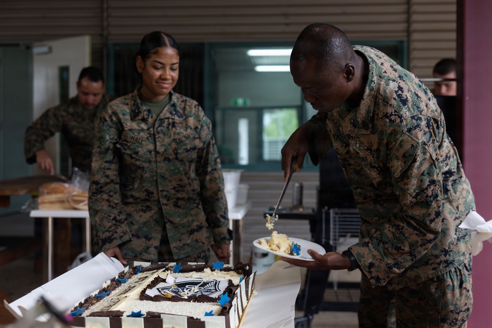 MRF-D Marines, Sailors, ADF soldiers hold Navy Corpsman Birthday obstacle course, cake-cutting ceremony