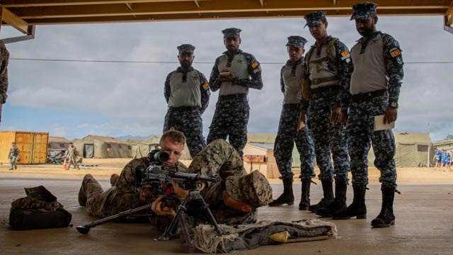 U.S. Marines demonstrate weapon systems fundamentals