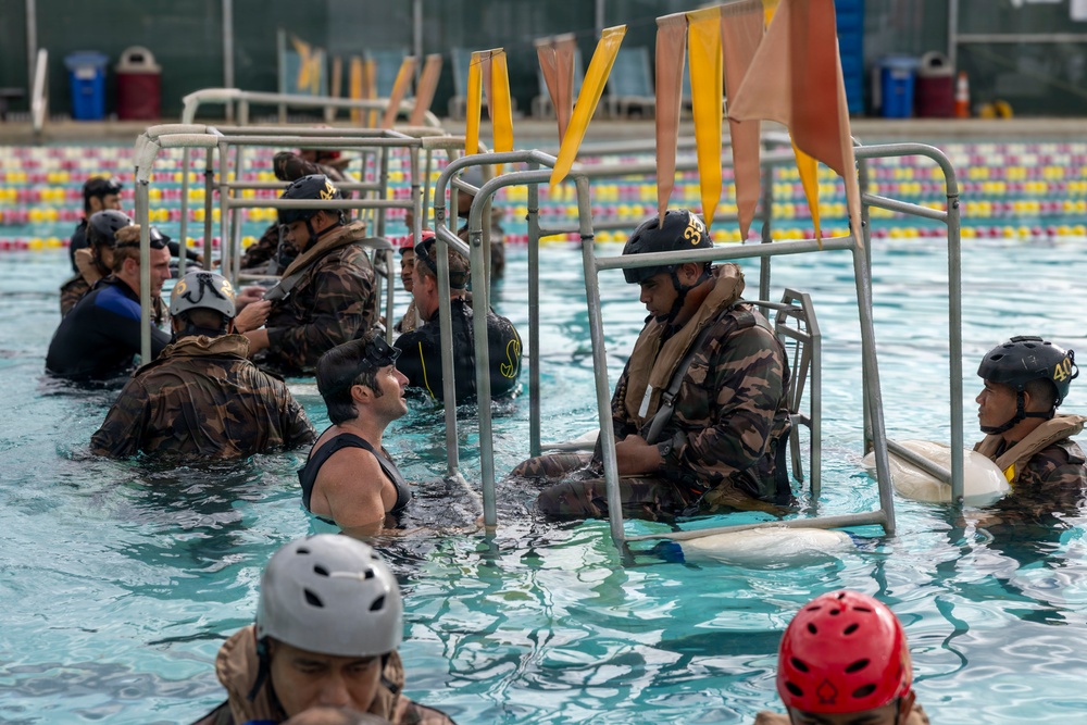 Royal Tongan Marines Conduct Shallow Underwater Egress Training