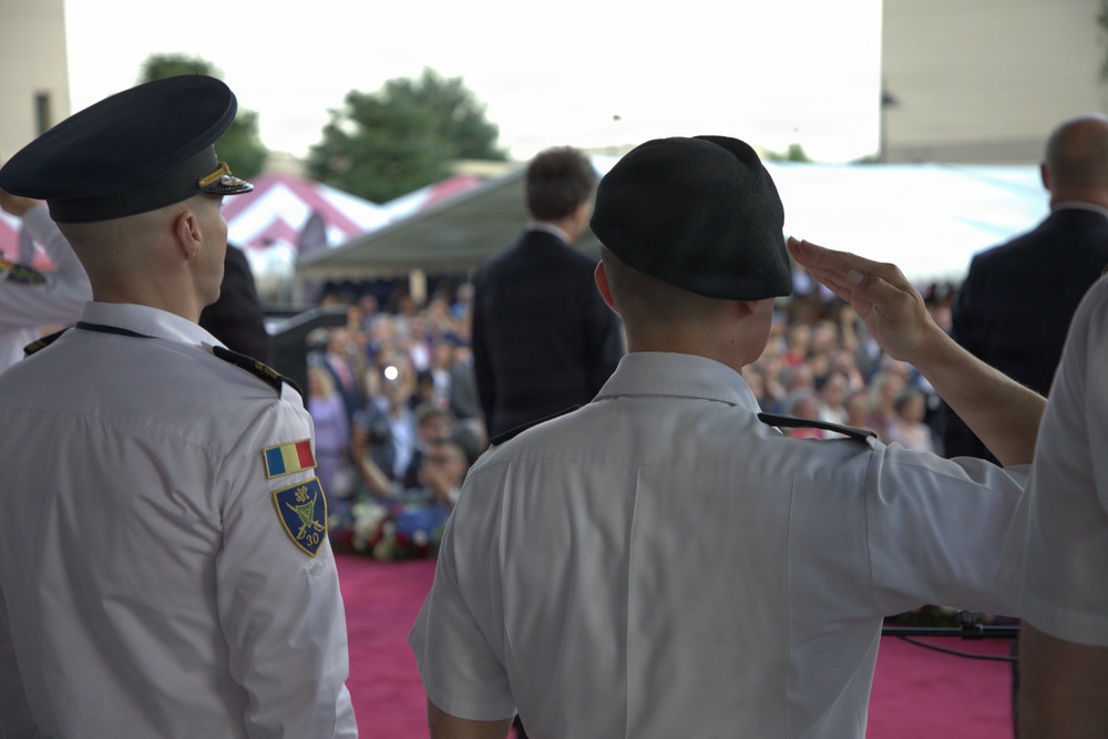U.S Army Europe and Africa Band and Chorus performs Freedom 250 celebration event at Bucharest U.S. Embassy