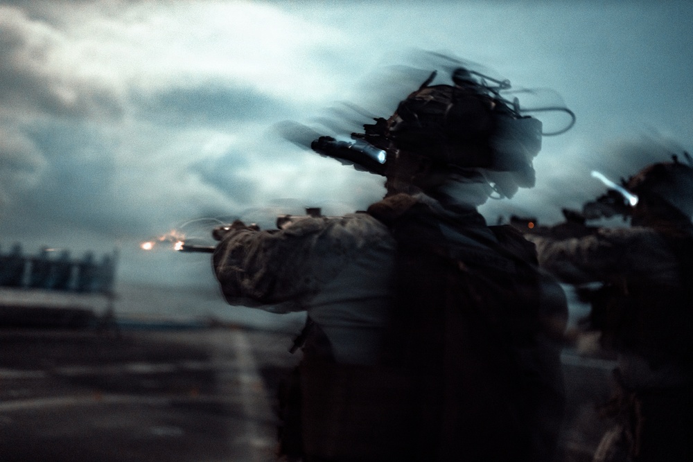 11th MEU Marines Conduct Marksmanship Training Aboard USS Portland