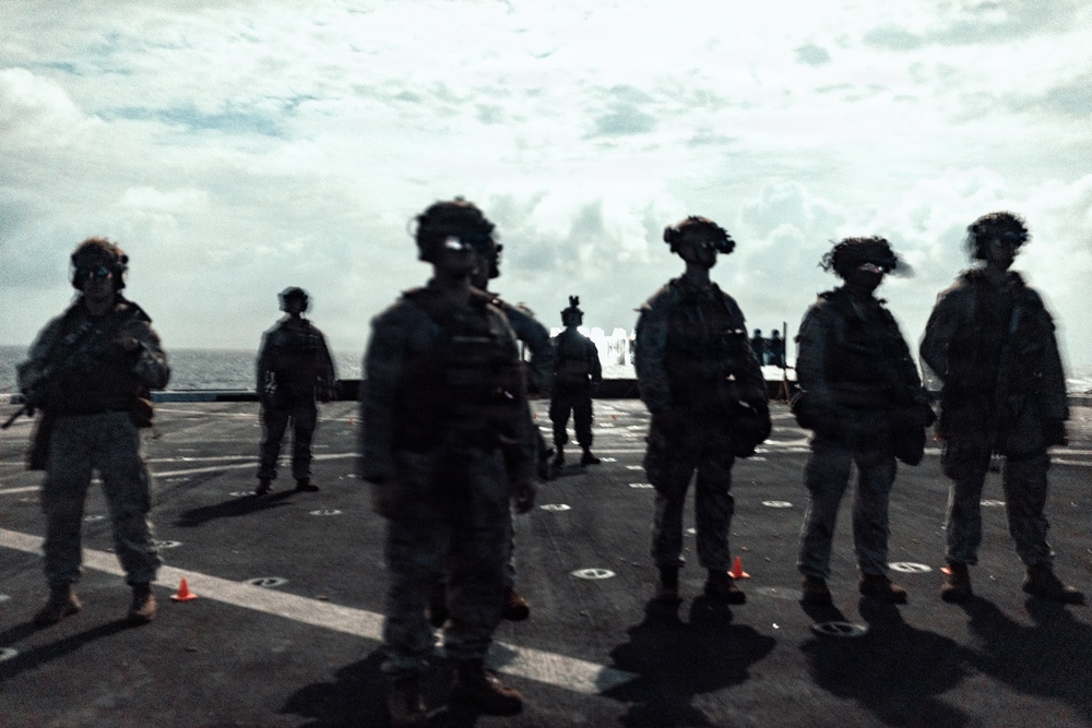 11th MEU Marines Conduct Marksmanship Training Aboard USS Portland