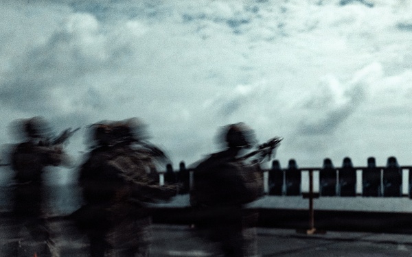 11th MEU Marines Conduct Marksmanship Training Aboard USS Portland