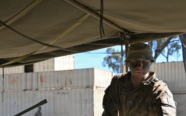 Southern Jackaroo 26: Australian Army Soldier Unloads Supply Shipment