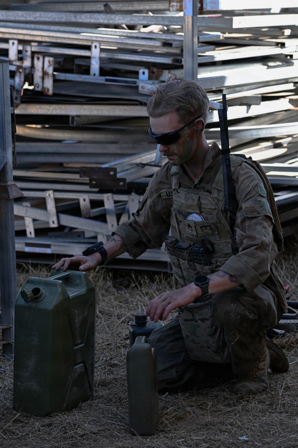 Southern Jackaroo 26: U.S. Army Soldier Refills Water Canteens