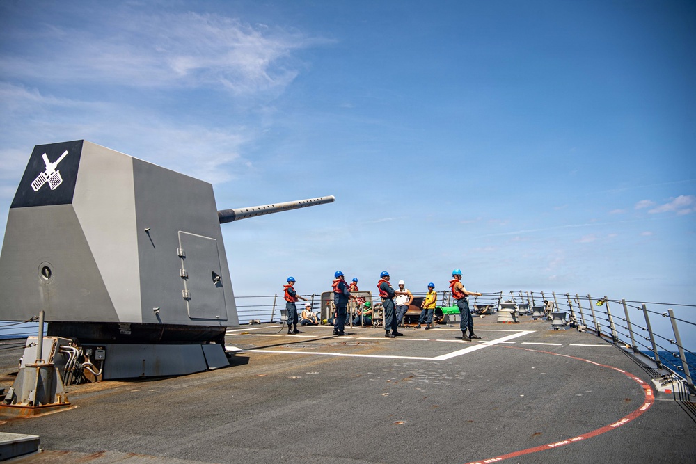 USS Gridley Conducts Refueling-At-Sea