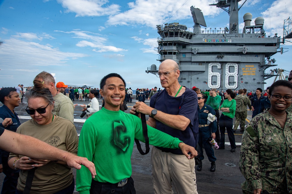 USS Nimitz Conducts General Quarters Drill during Tiger Cruise