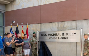 Honoring one of their own: Garrison Wiesbaden dedicates Fitness Center to MSG Michael B. Riley