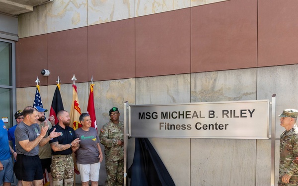Honoring one of their own: Garrison Wiesbaden dedicates Fitness Center to MSG Michael B. Riley