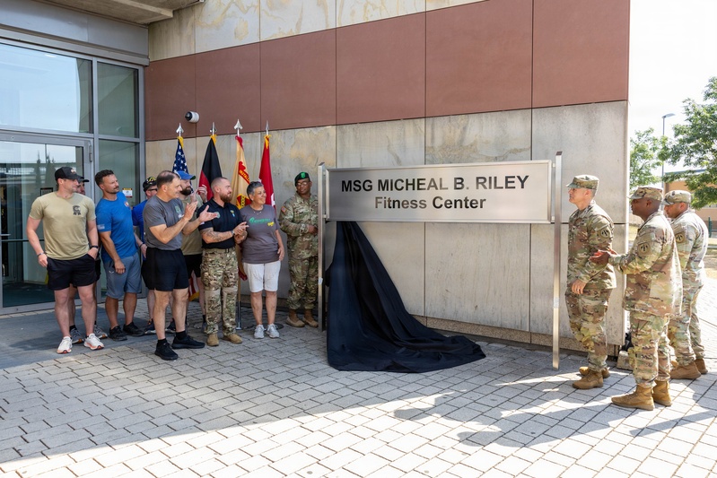 Honoring one of their own: Garrison Wiesbaden dedicates Fitness Center to MSG Michael B. Riley