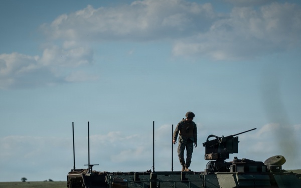 U.S. Marine Corps Maj. Gen. Raymond Adams observes combined arms live fire exercise during Sea Breeze 26