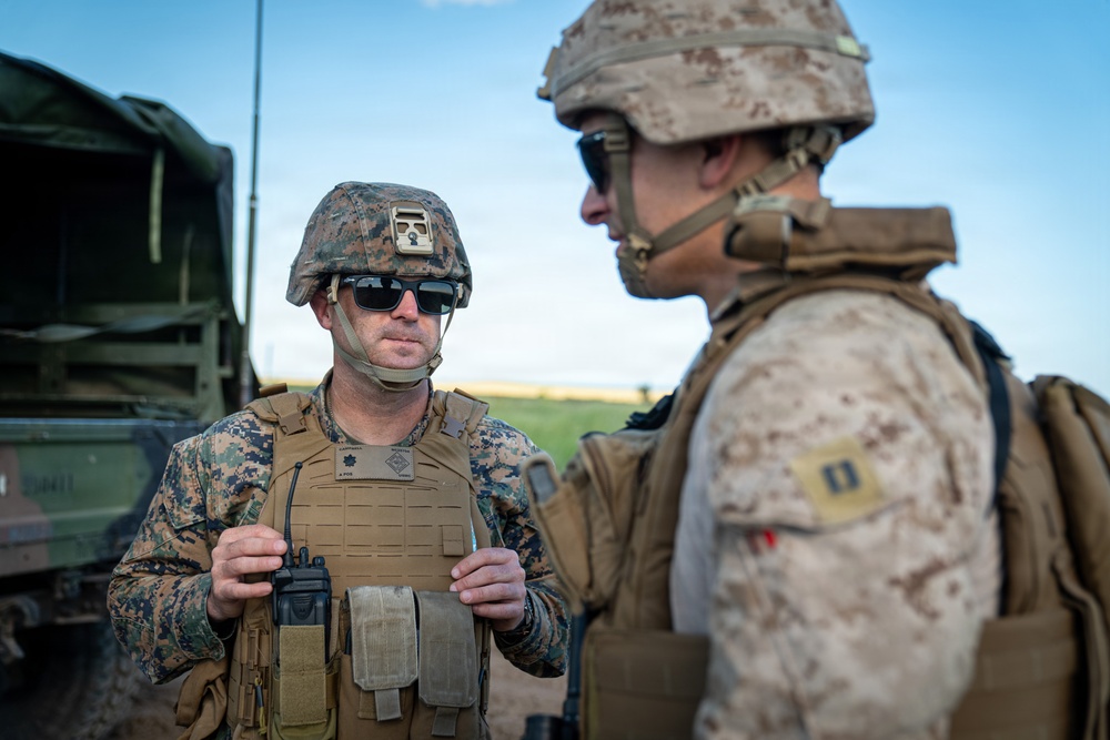 U.S. Marine Corps Maj. Gen. Raymond Adams observes combined arms live fire exercise during Sea Breeze 26