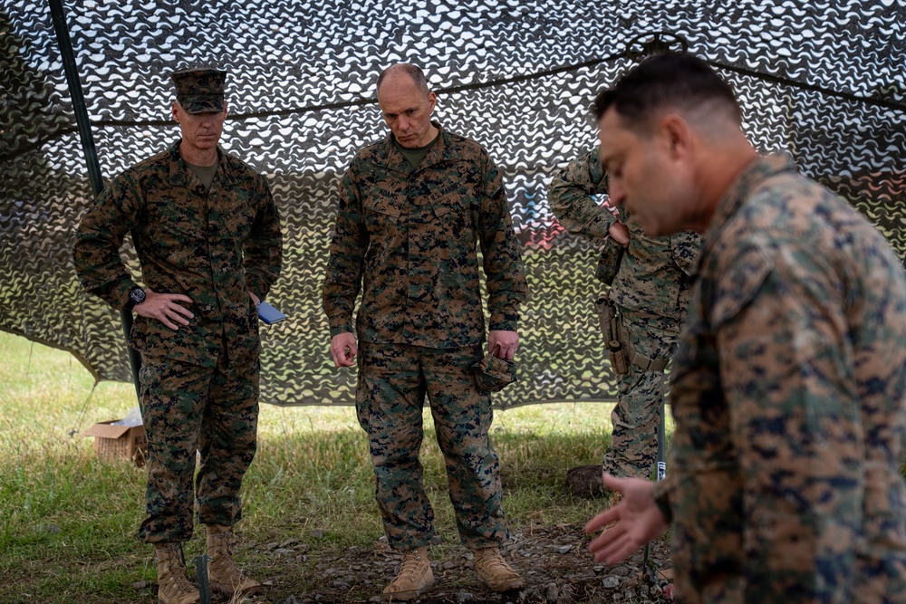 U.S. Marine Corps Maj. Gen. Raymond Adams observes combined arms live fire exercise during Sea Breeze 26