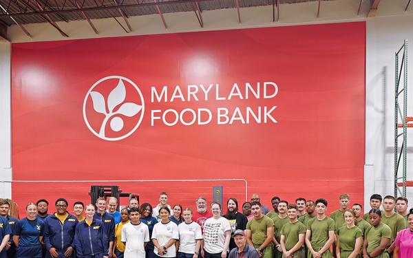 Sailors, Marines Volunteer at Maryland Food Bank During SAIL250 Maryland