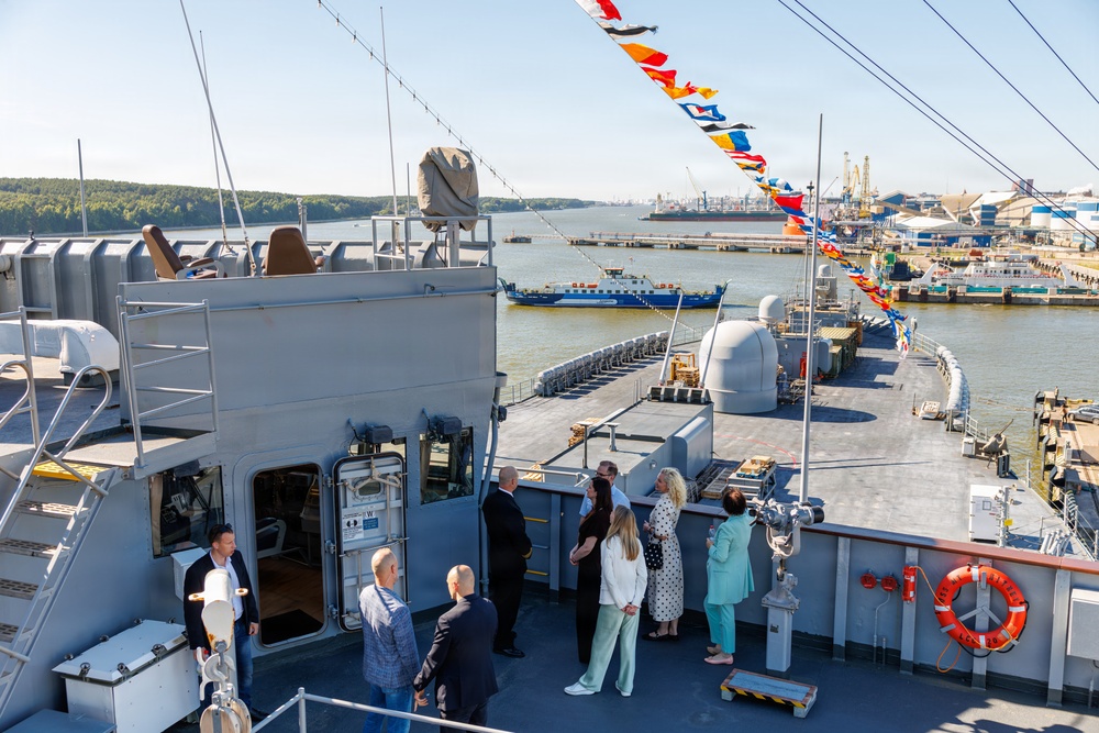 USS Mount Whitney Hosts Key Leader Engagment in Klaipeda, Lithuania