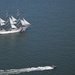 U.S. Coast Guard Barque Eagle transiting Annapolis with Station annapolis near the bay bridge