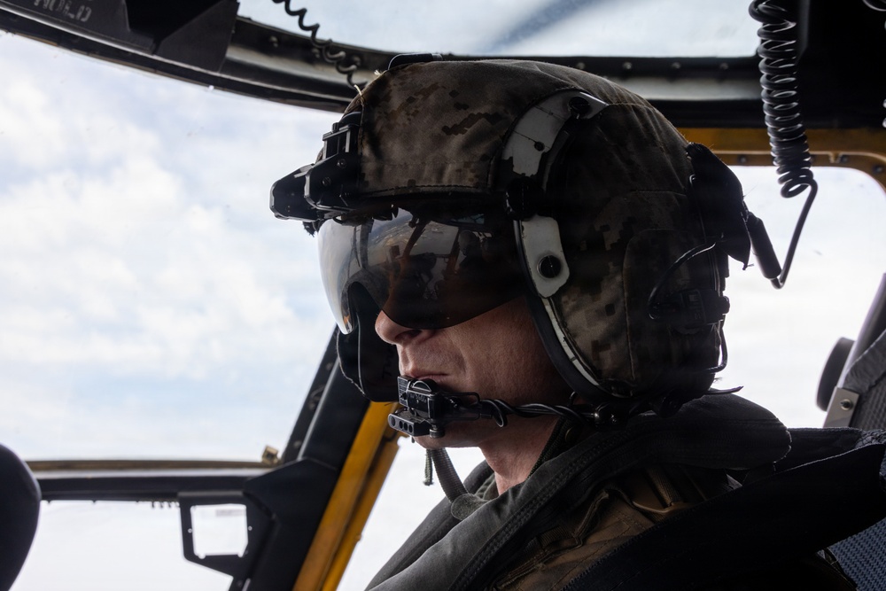 U.S. Marines flyover downtown Baltimore for Sail250 Maryland