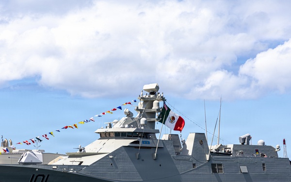 Mexican Navy frigate moors at Joint Base Pearl Harbor-Hickam for RIMPAC 26