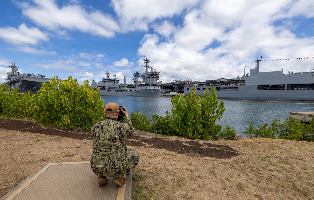 Sailor documents multinational vessels at Joint Base Pearl Harbor-Hickam for RIMPAC 26