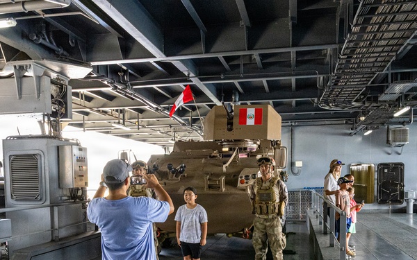 Visitors tour Peruvian Navy ship during RIMPAC 26 open ship event