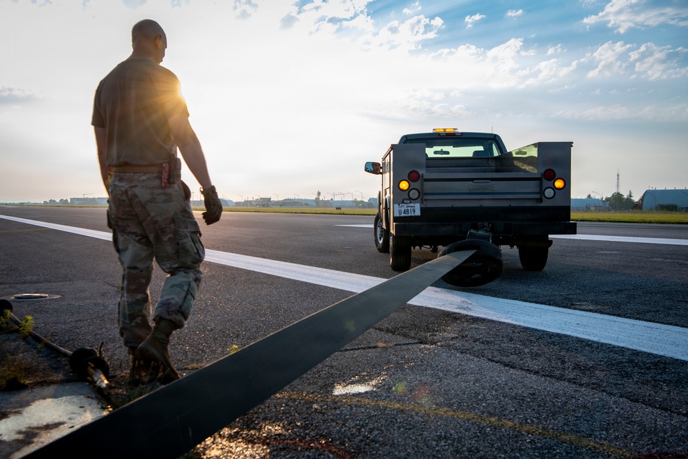 110th Engineers Secure Runway Arresting Systems