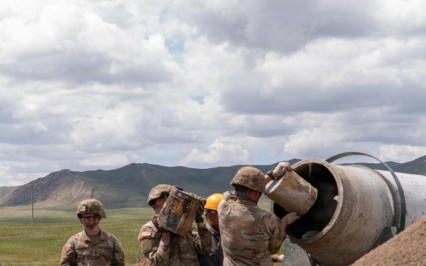 1033rd Engineers Build with Mongolian Forces