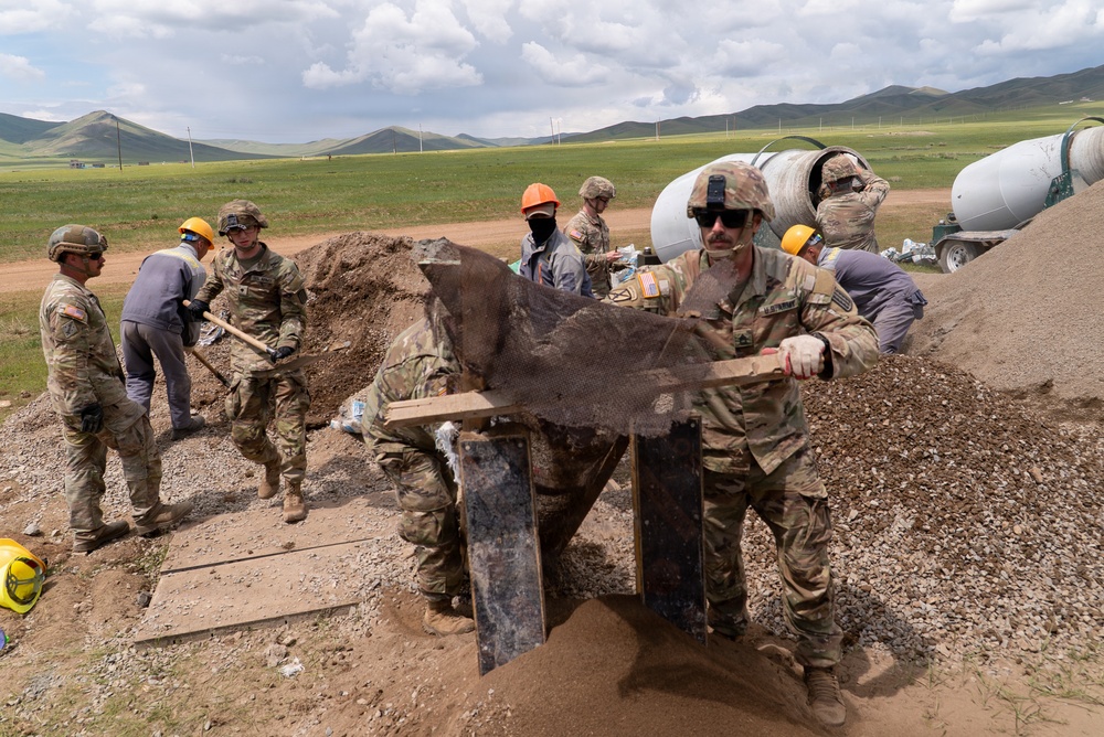 1033rd Engineers Build with Mongolian Forces