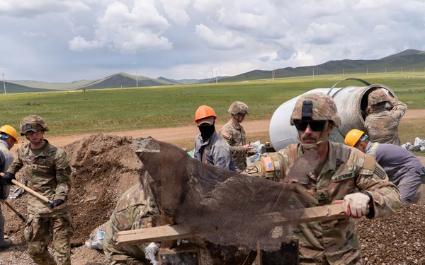 1033rd Engineers Build with Mongolian Forces