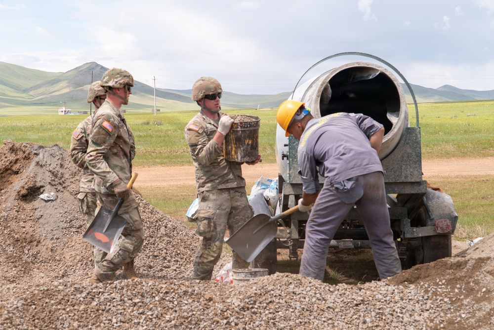 1033rd Engineers Build with Mongolian Forces