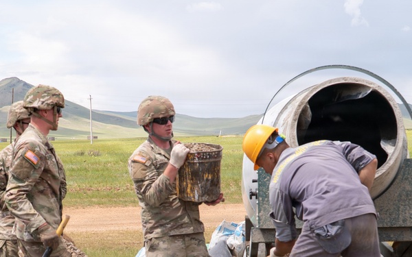 1033rd Engineers Build with Mongolian Forces