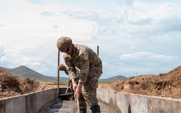1033rd Engineers Build with Mongolian Forces