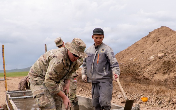 1033rd Engineers Build with Mongolian Forces