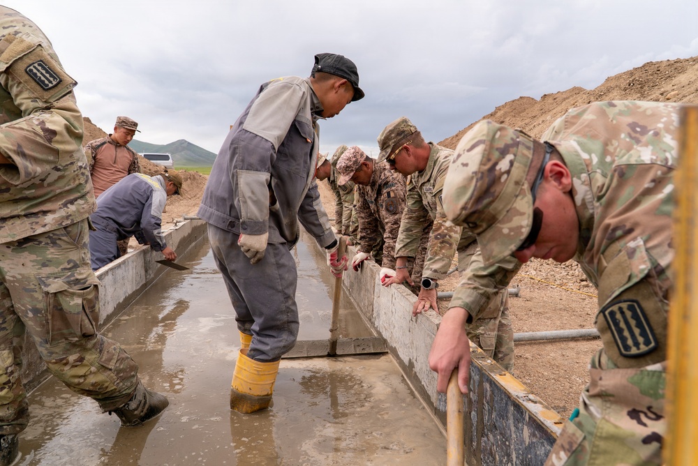 1033rd Engineers Build with Mongolian Forces