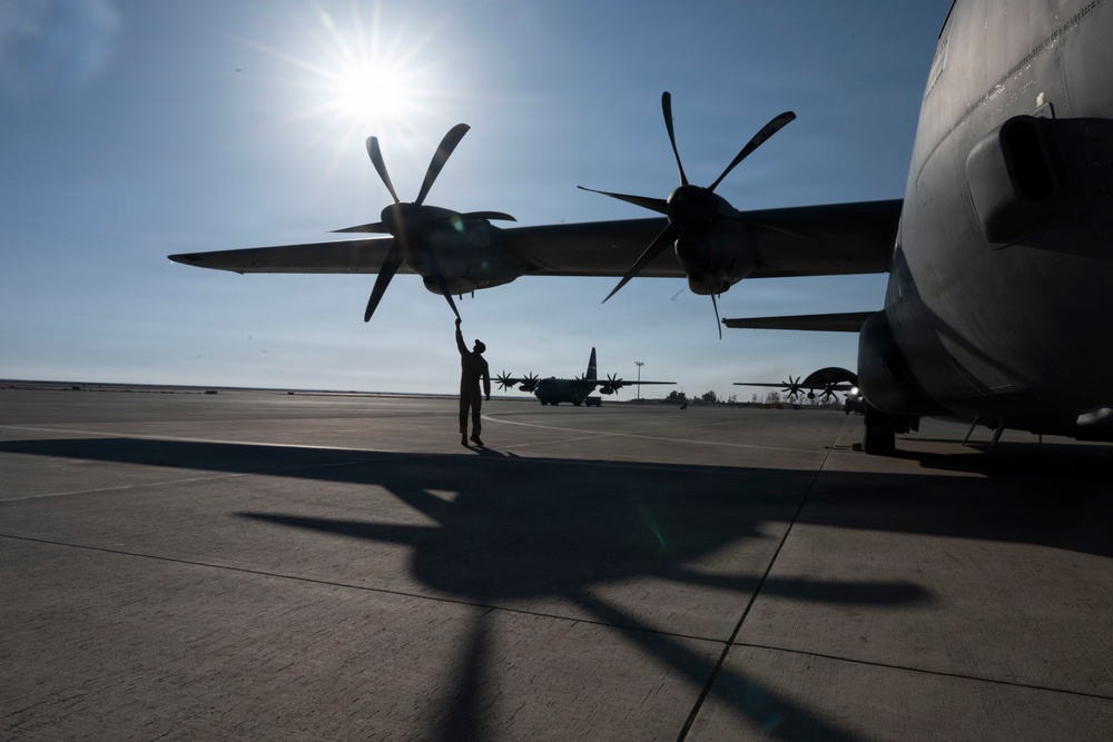 C-130J Super Hercules conducts cargo operations