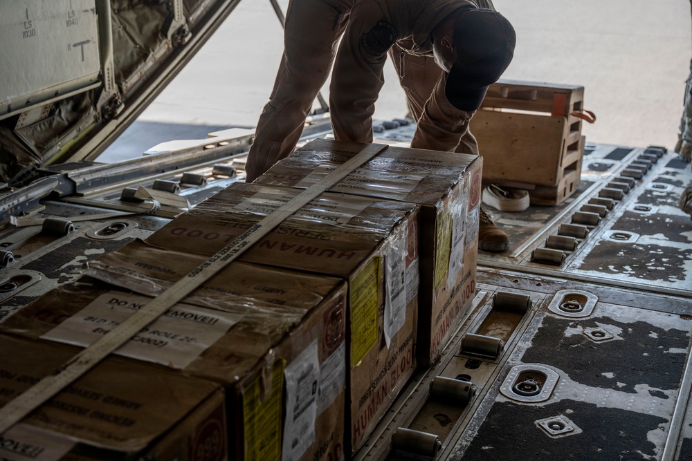 C-130J Super Hercules conducts cargo operations