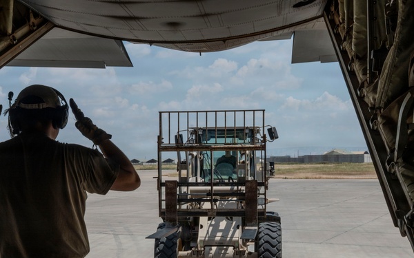 C-130J Super Hercules conducts cargo operations