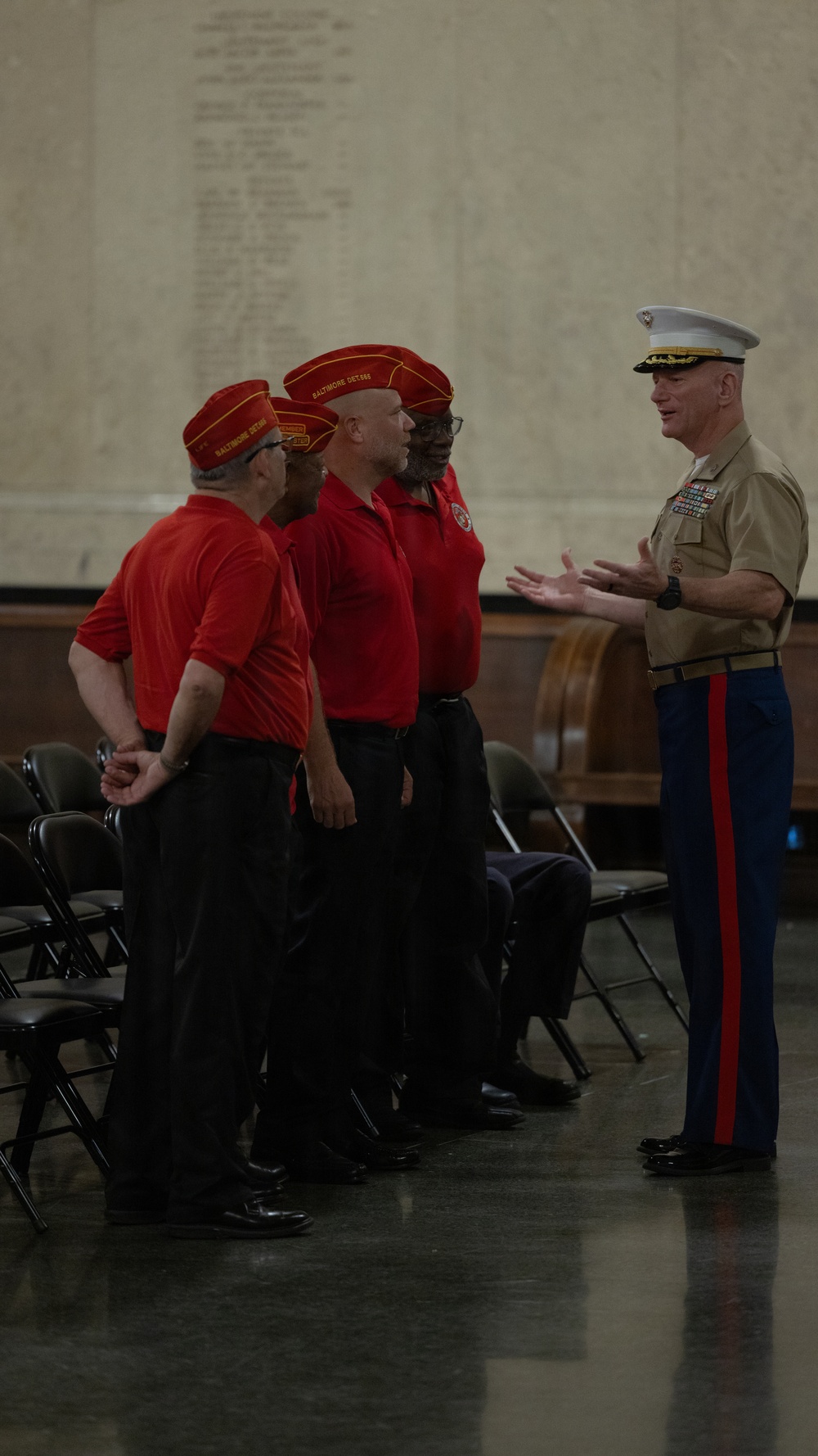 The U.S. Marine Corps League attends a wreath-laying ceremony