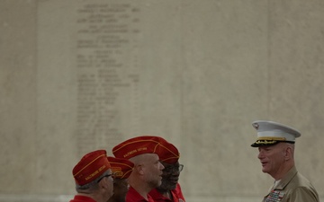 The U.S. Marine Corps League attends a wreath-laying ceremony