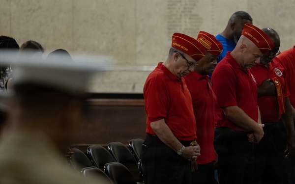 The U.S. Marine Corps League attends a wreath-laying ceremony
