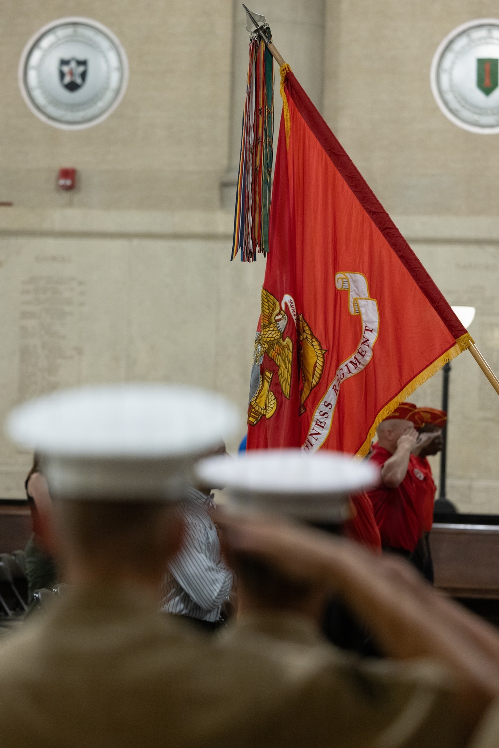 The U.S. Marine Corps League attends a wreath-laying ceremony