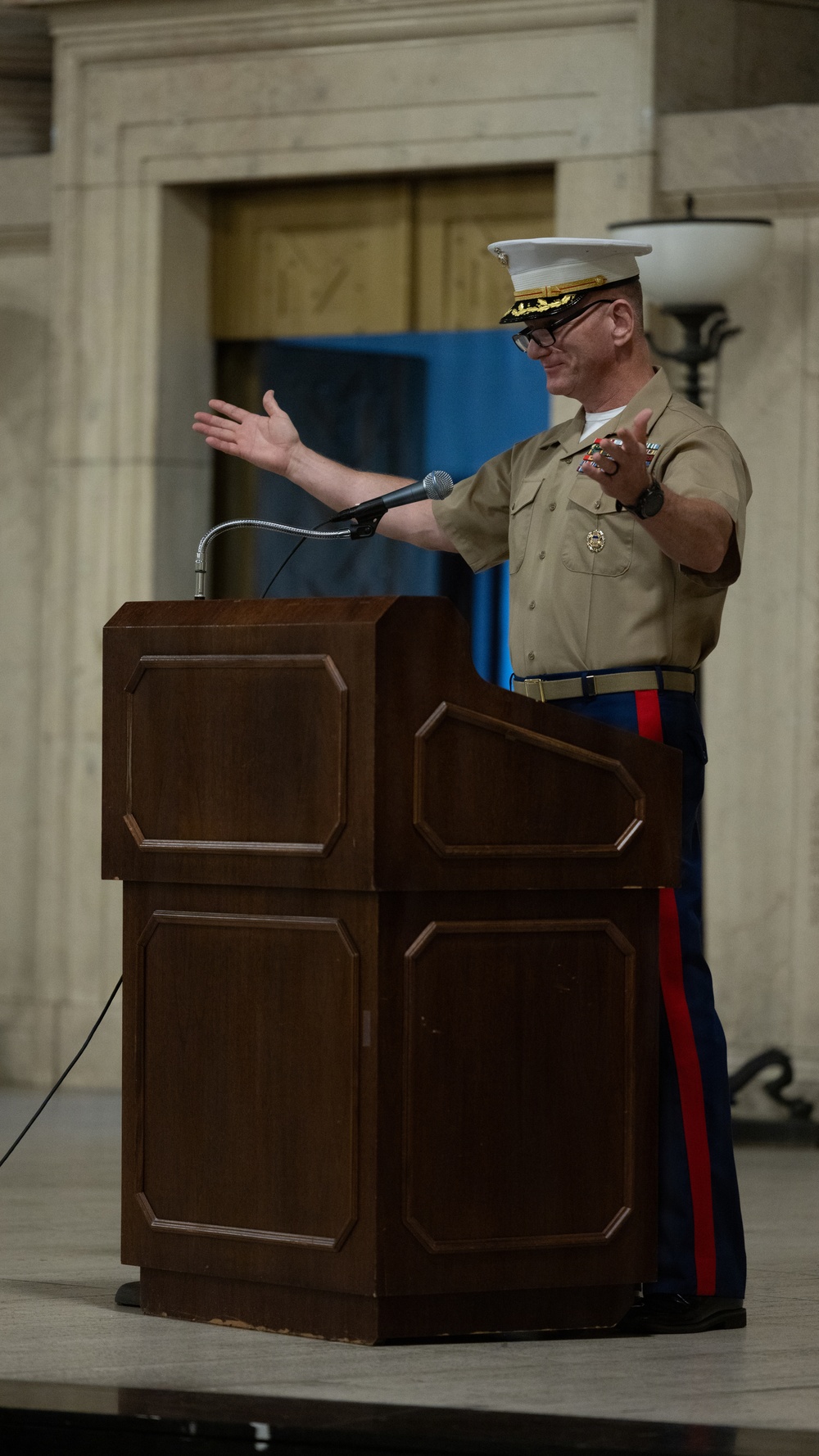 The U.S. Marine Corps League attends a wreath-laying ceremony