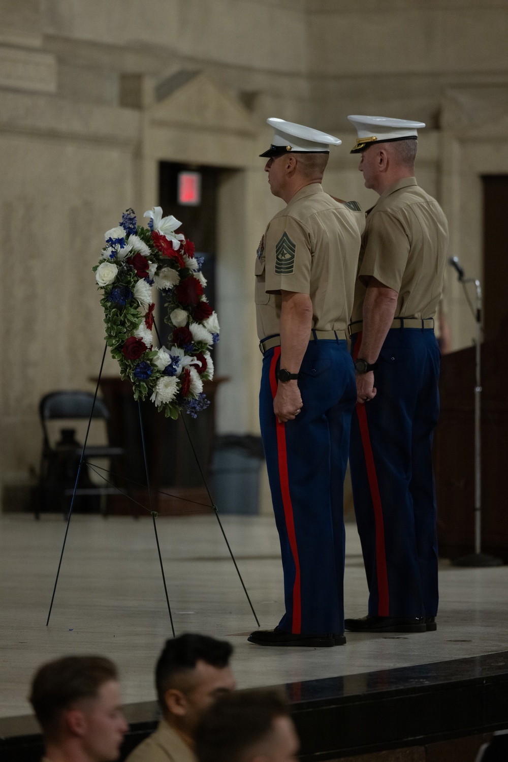 The U.S. Marine Corps League attends a wreath-laying ceremony