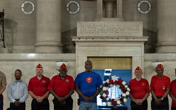 The U.S. Marine Corps League attends a wreath-laying ceremony