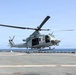 A UH-1Y Venom helicopter, assigned to Marine Medium Tiltrotor Squadron (VMM) 365 (Reinforced), Littoral Combat Force 24, lifts off.