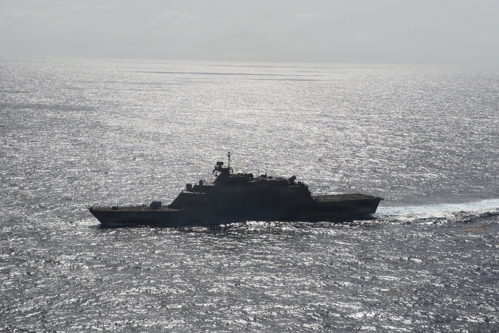 Littoral combat ship USS Billings (LCS 15) transits the Caribbean Sea, June 27, 2026.